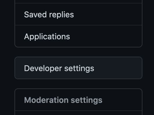 Git Developer settings